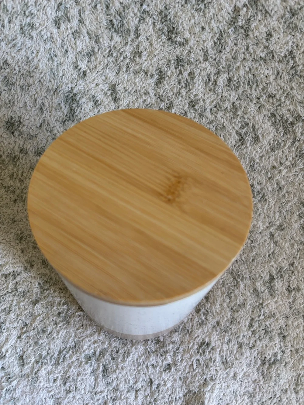 Vancasso Stoneware Speckled Ceramic Canister with Bamboo Lid NWT 6.5x4.5”